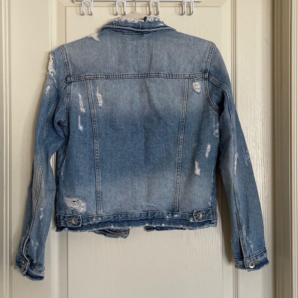 Zara Distressed Denim Jacket - Picture 2 of 3